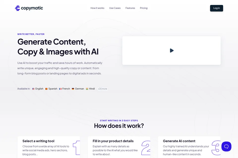Landing page preview