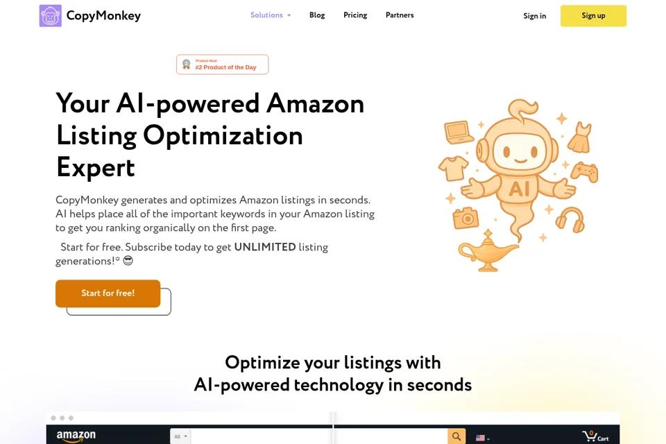 Aperçu de la landing page