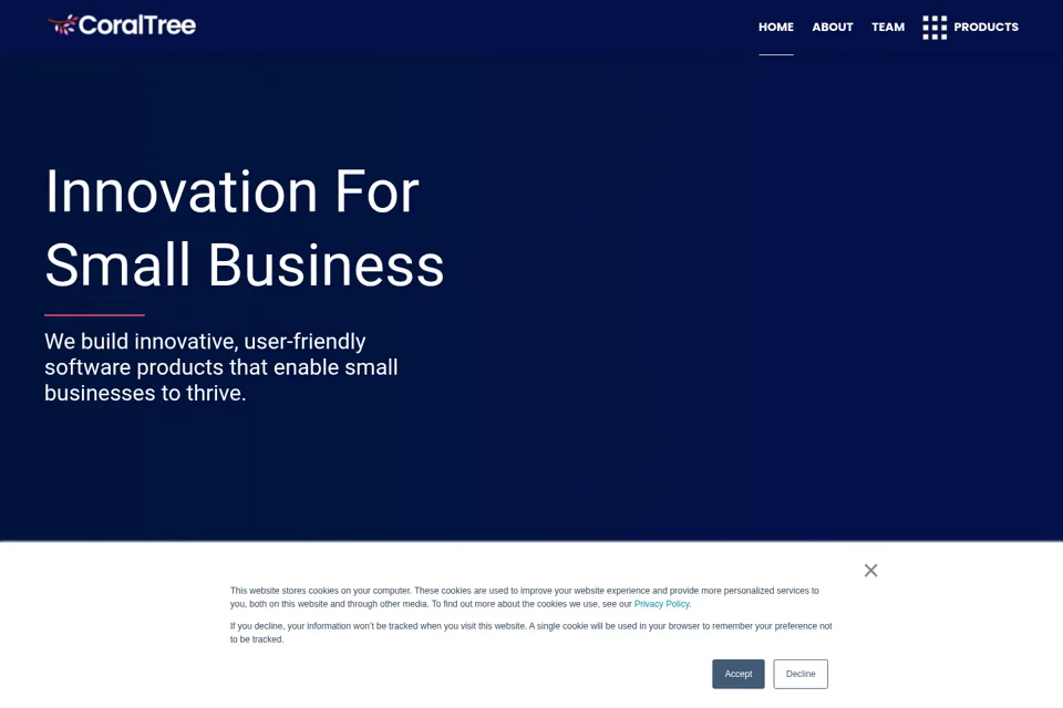 Aperçu de la landing page