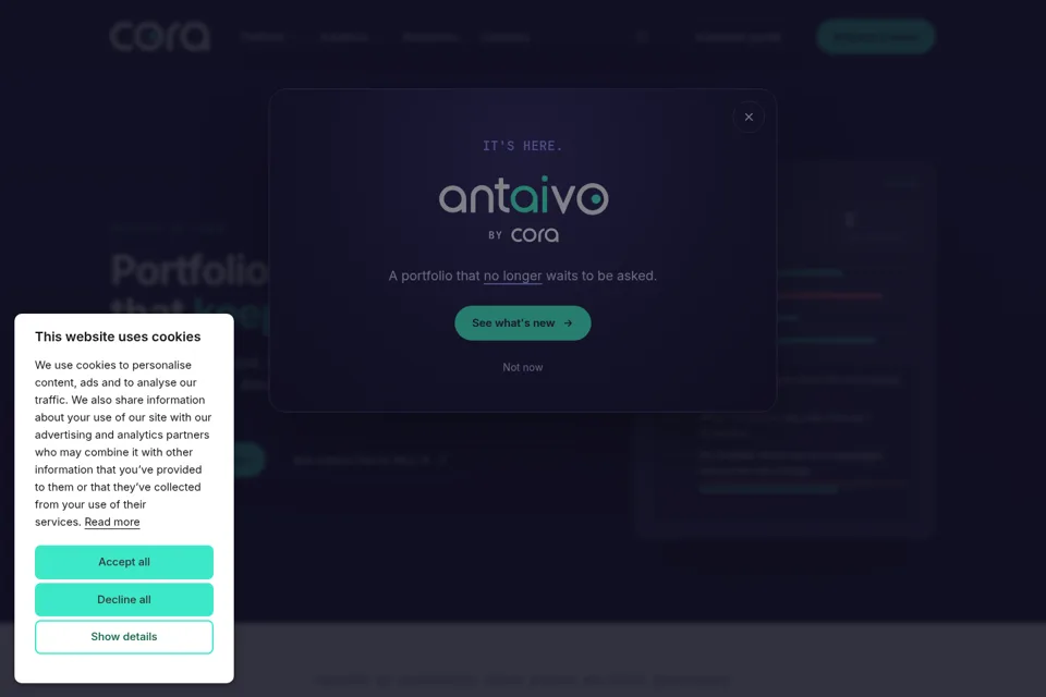 Aperçu de la landing page
