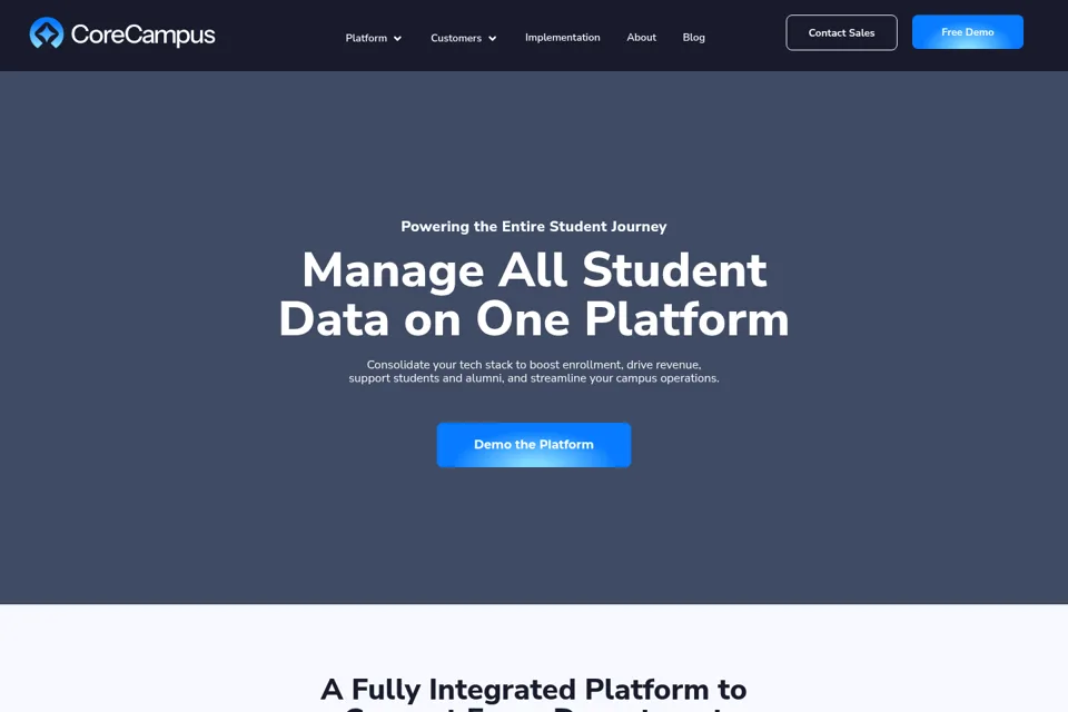 Aperçu de la landing page