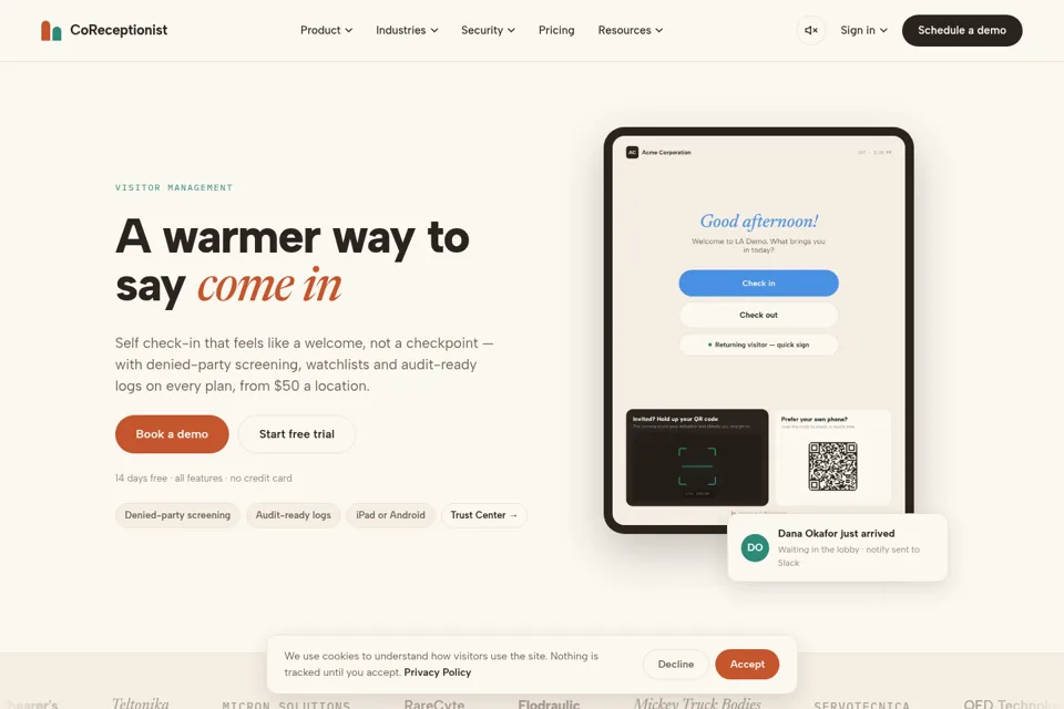 Aperçu de la landing page