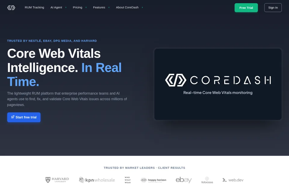 Aperçu de la landing page