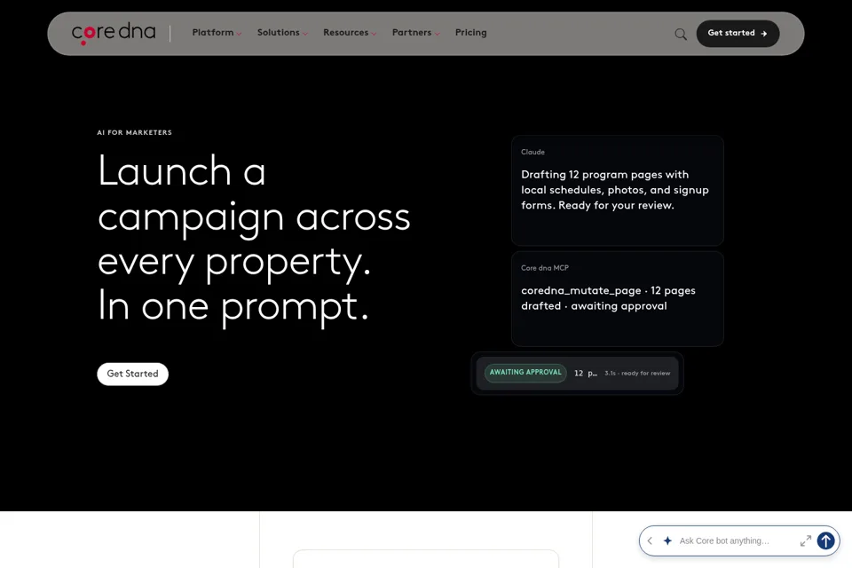 Landing page preview