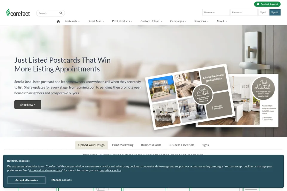 Landing page preview