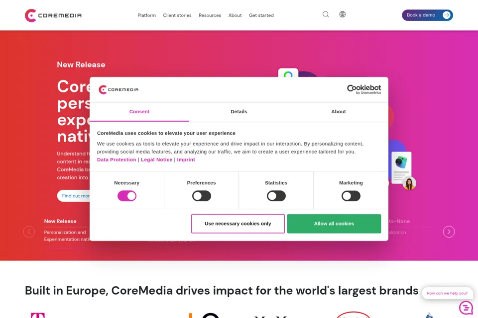 Aperçu de la landing page