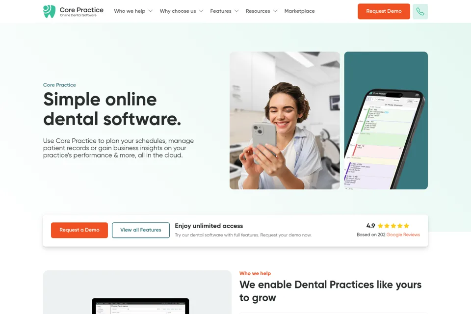 Aperçu de la landing page