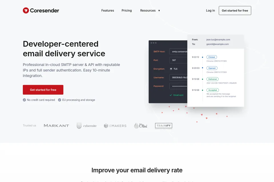 Aperçu de la landing page