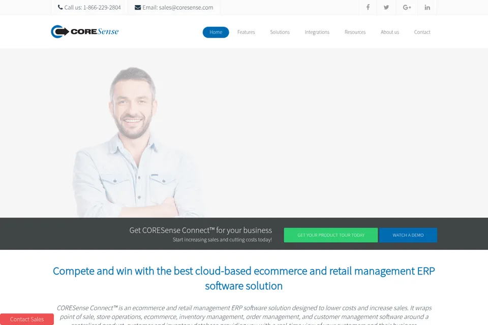 Aperçu de la landing page