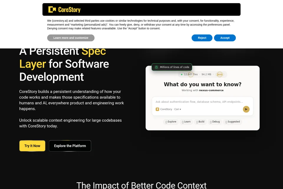 Aperçu de la landing page