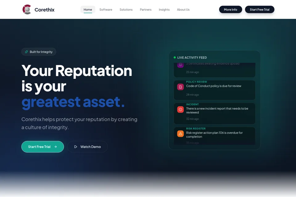 Aperçu de la landing page