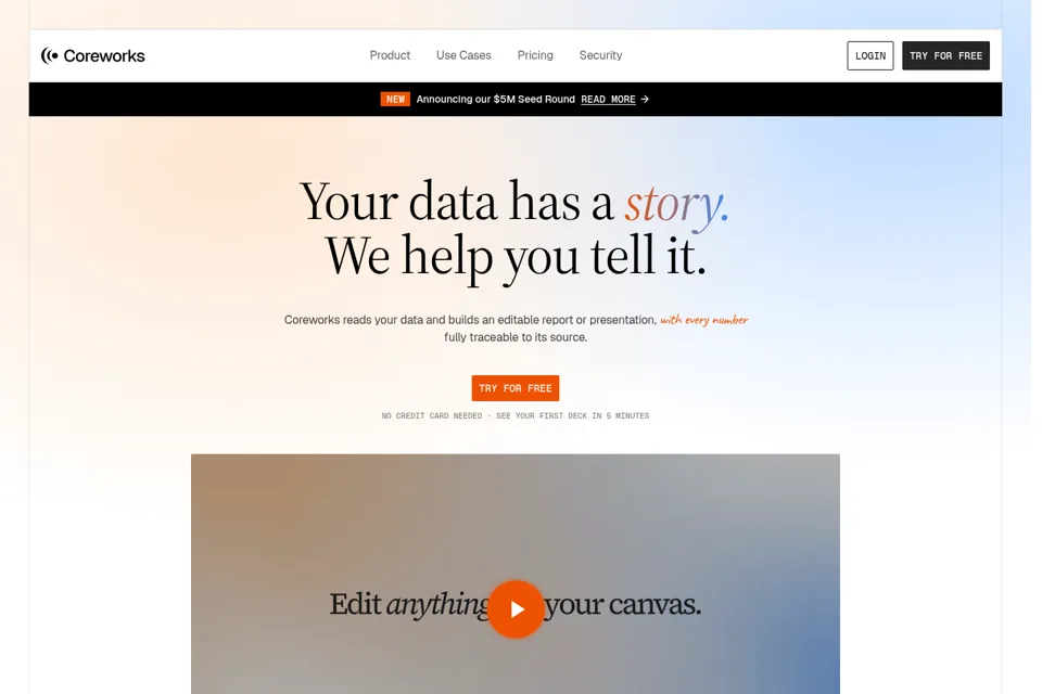 Aperçu de la landing page