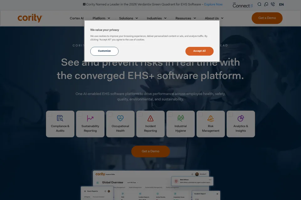 Aperçu de la landing page