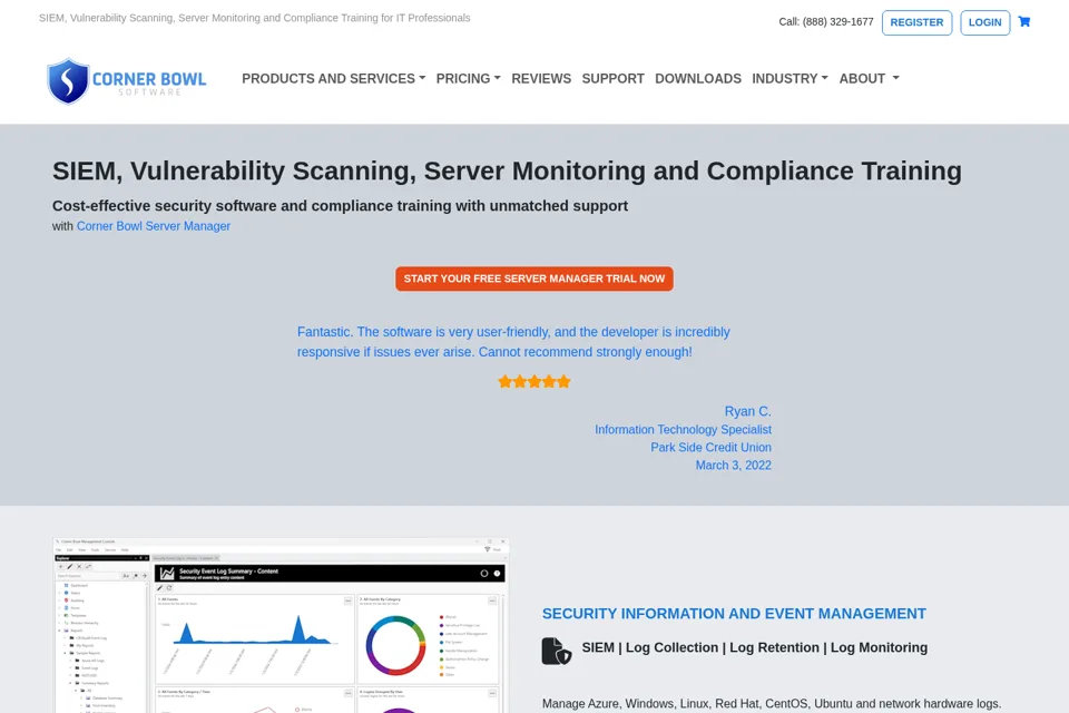 Aperçu de la landing page