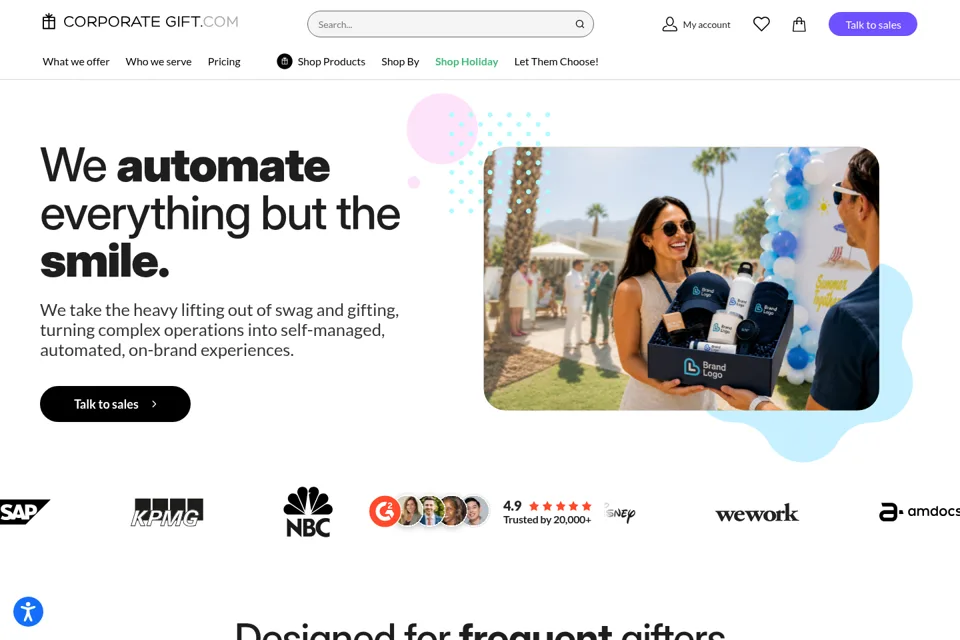 Aperçu de la landing page