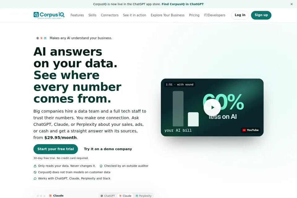 Aperçu de la landing page