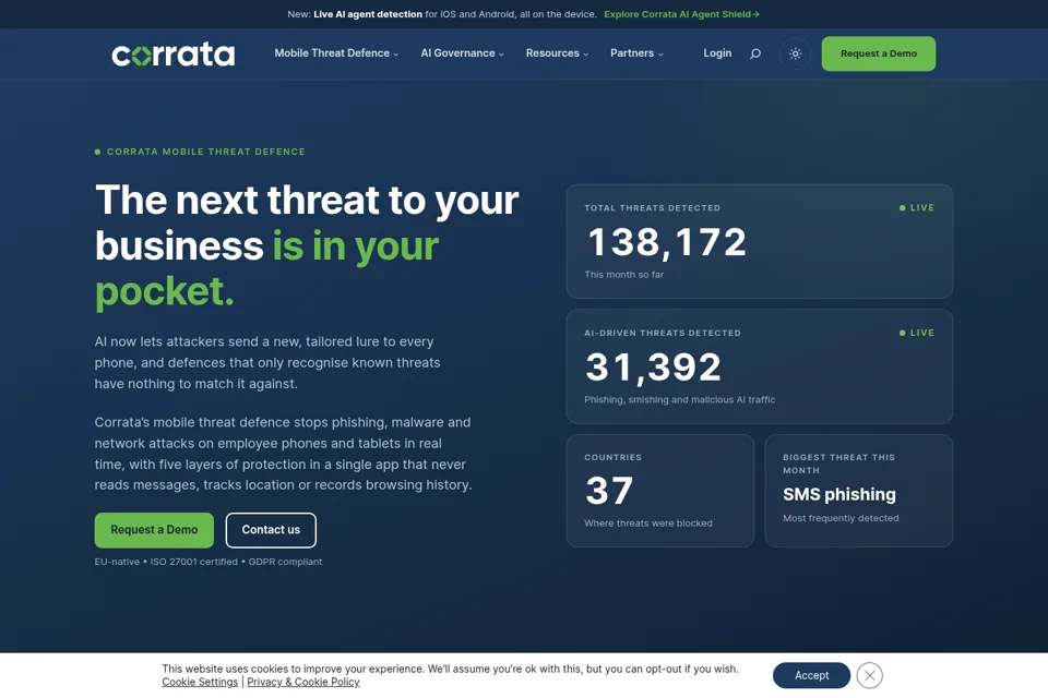 Aperçu de la landing page