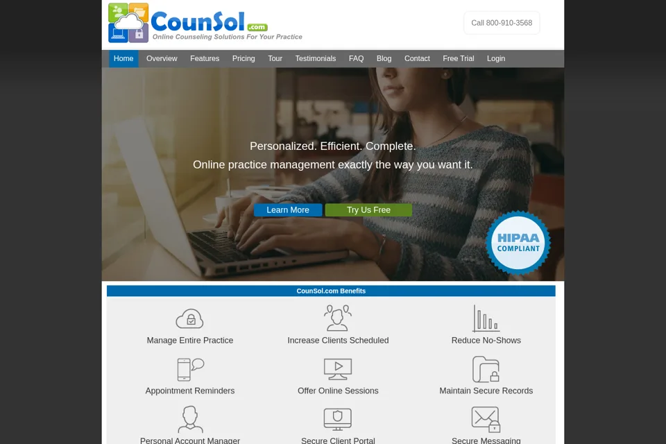Aperçu de la landing page
