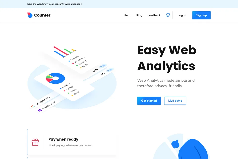 Aperçu de la landing page