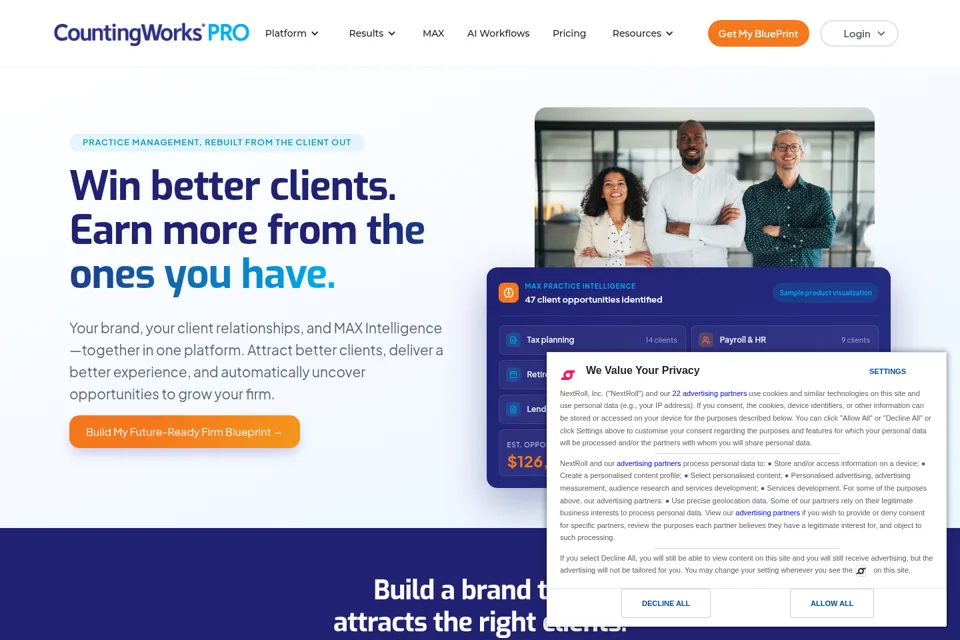 Landing page preview