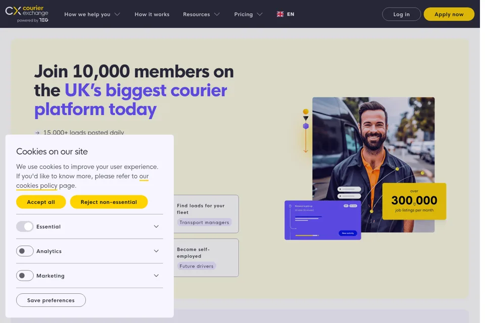 Aperçu de la landing page