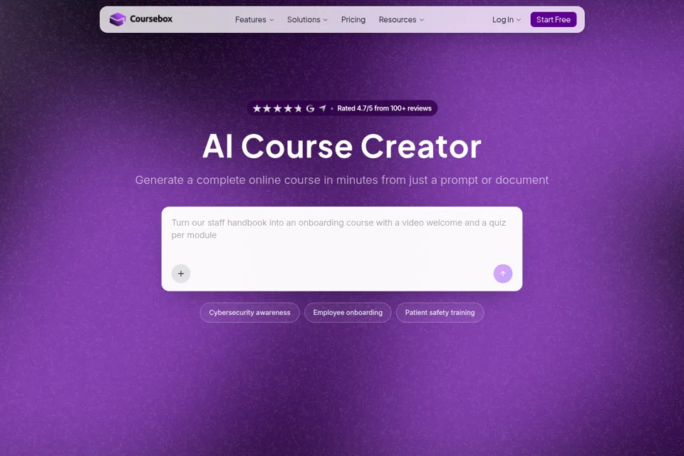 Aperçu de la landing page