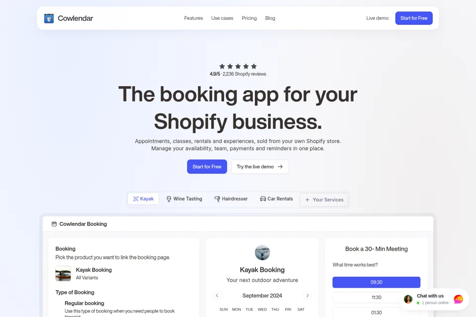 Aperçu de la landing page