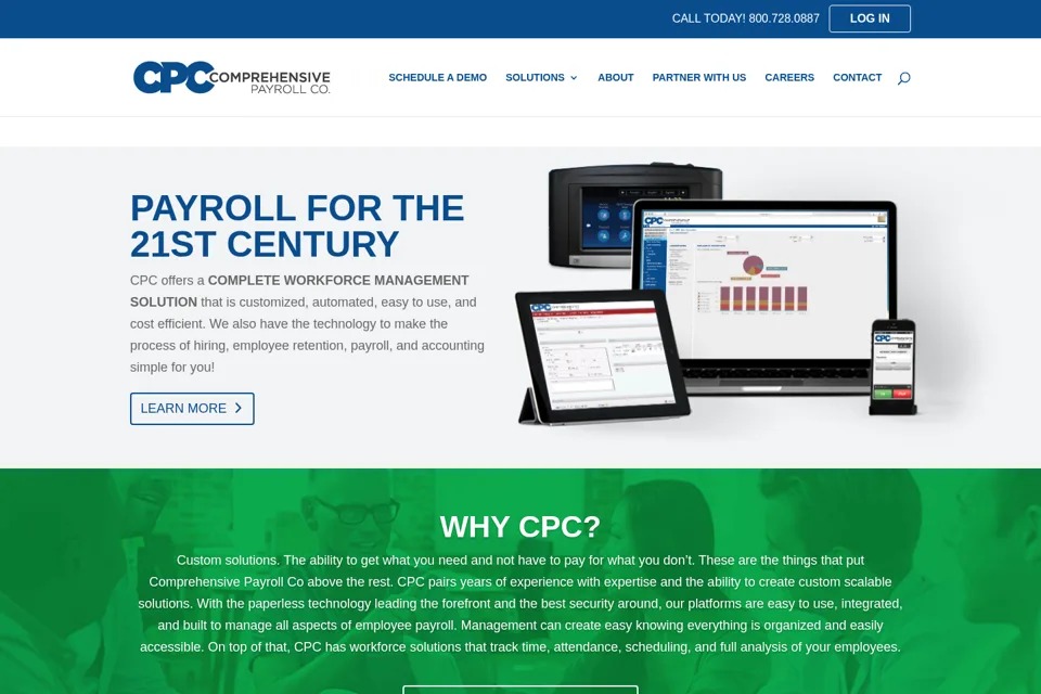 Aperçu de la landing page