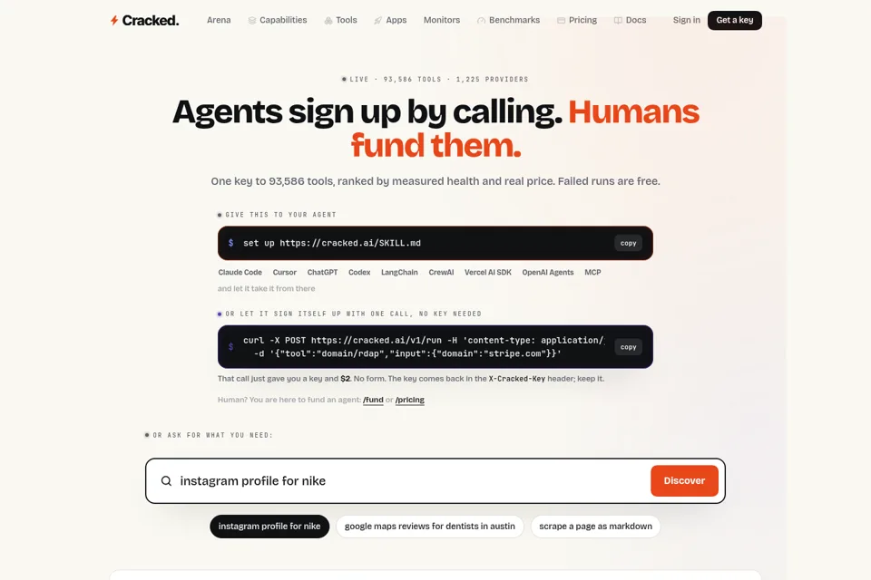 Aperçu de la landing page
