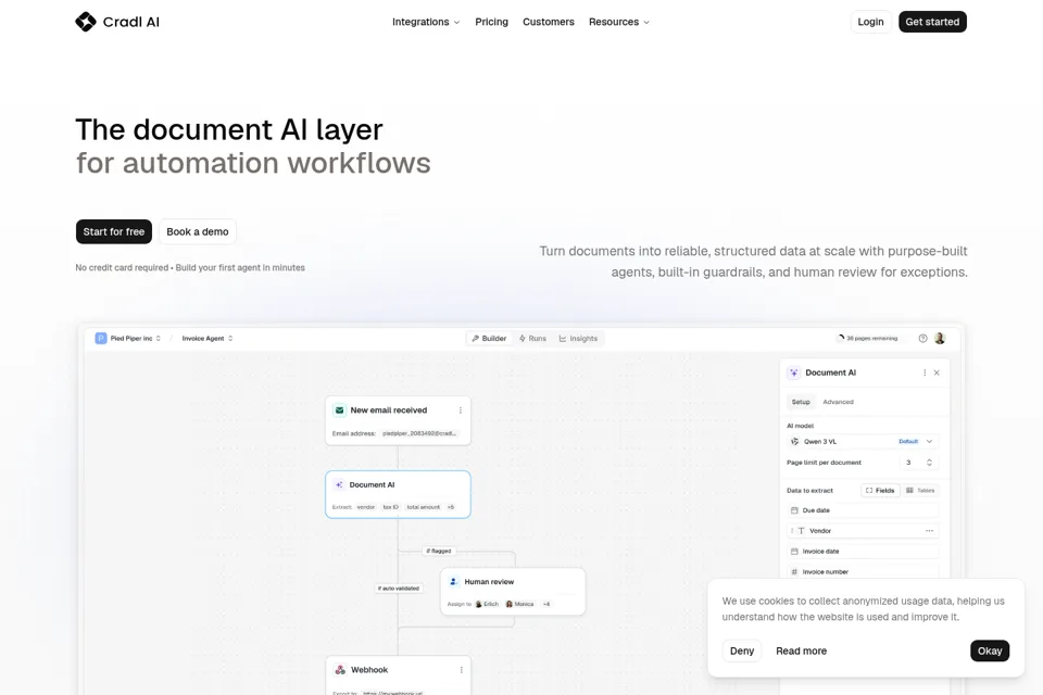 Aperçu de la landing page