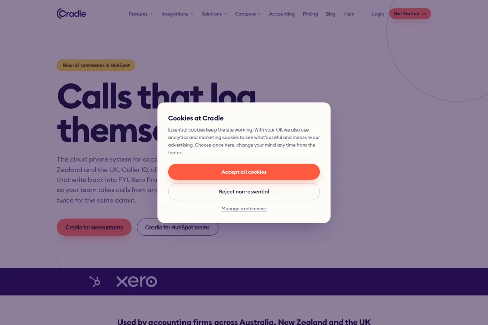 Aperçu de la landing page