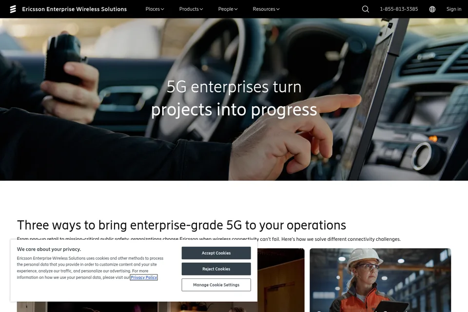 Aperçu de la landing page