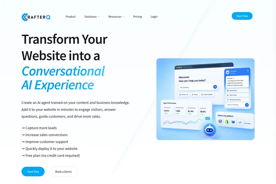 Aperçu de la landing page