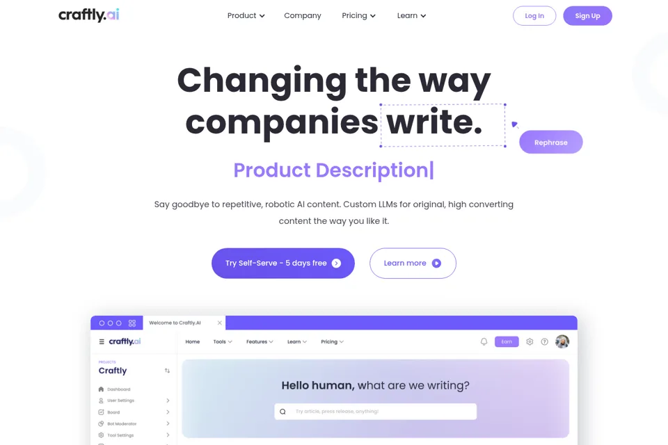 Landing page preview