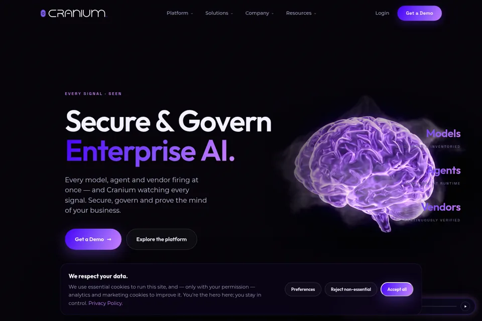 Aperçu de la landing page