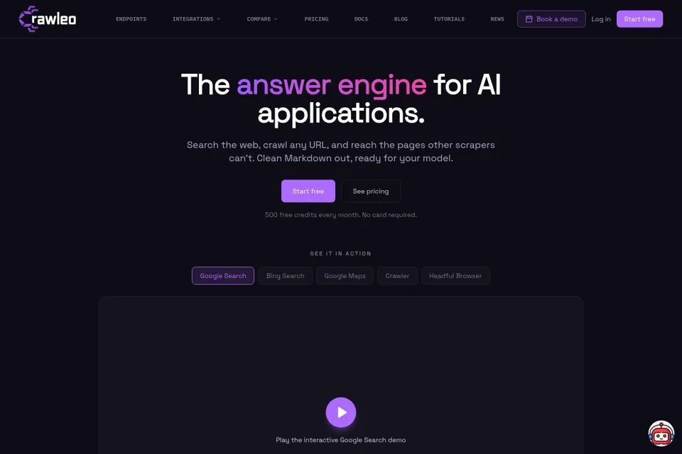 Aperçu de la landing page
