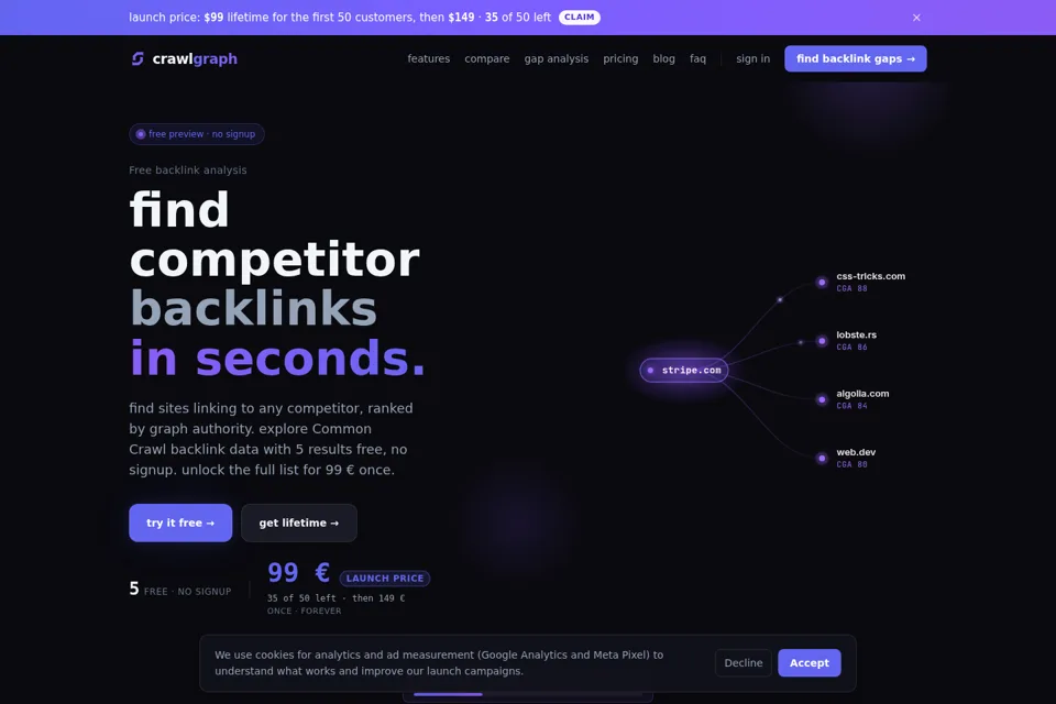 Landing page preview
