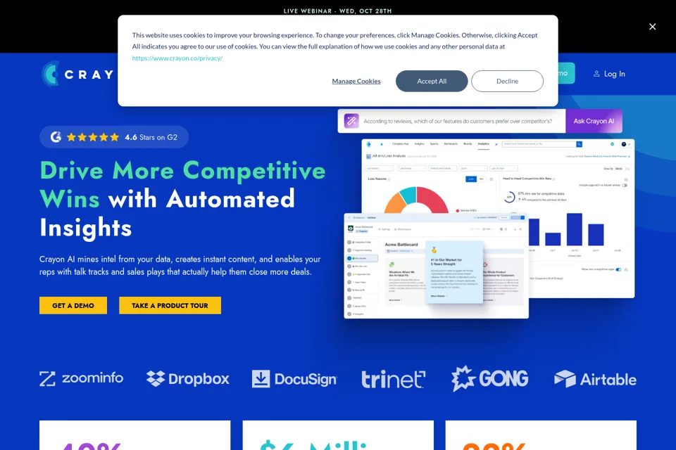 Aperçu de la landing page