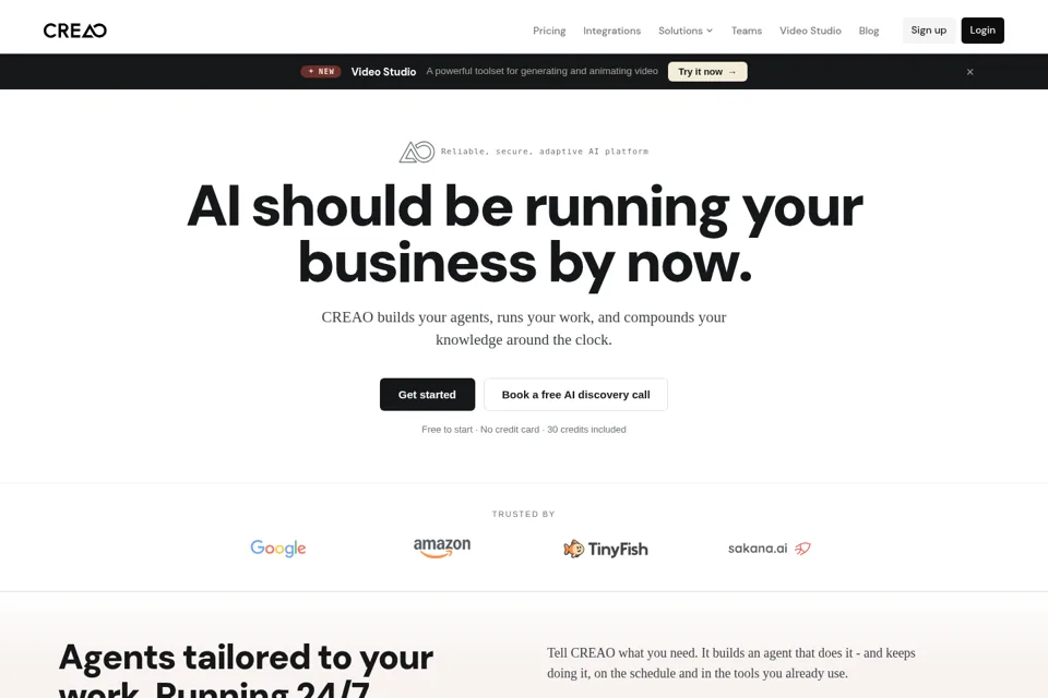 Aperçu de la landing page