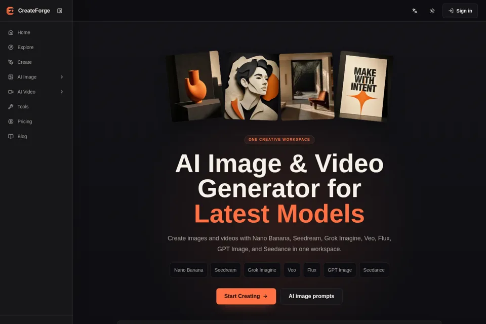 Aperçu de la landing page