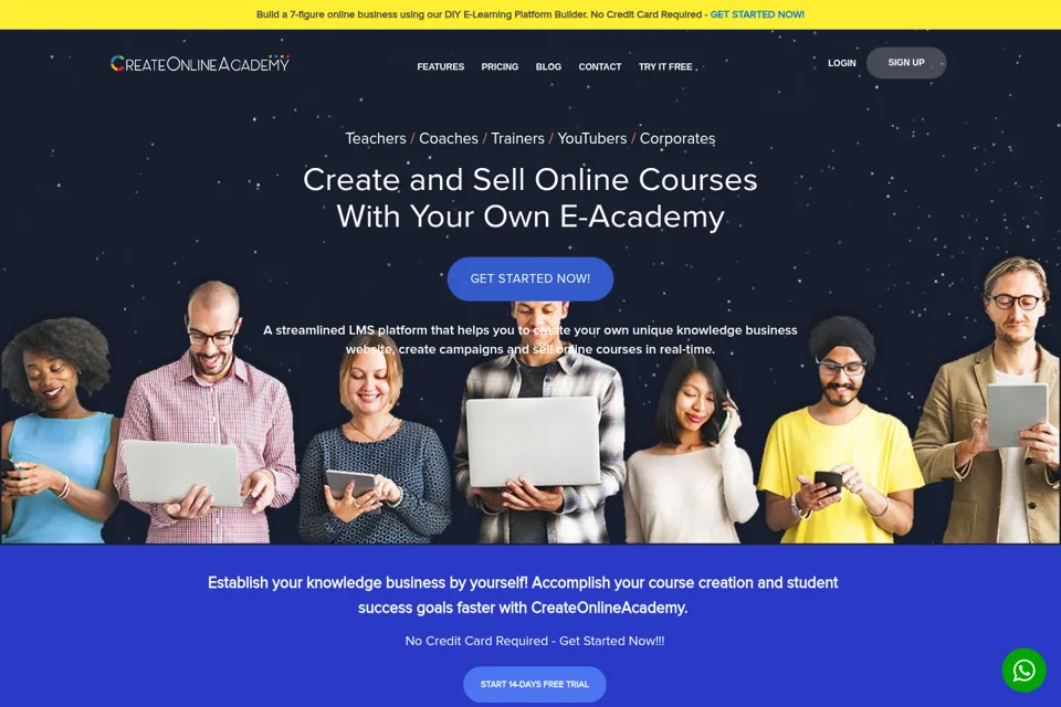 Aperçu de la landing page