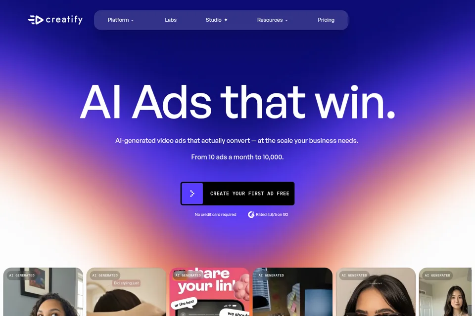 Aperçu de la landing page