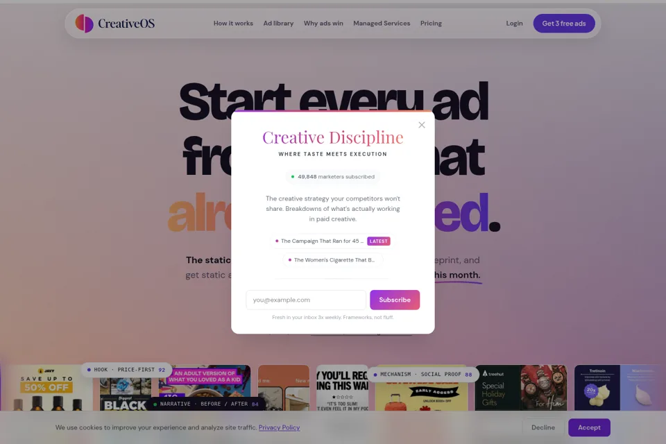 Landing page preview