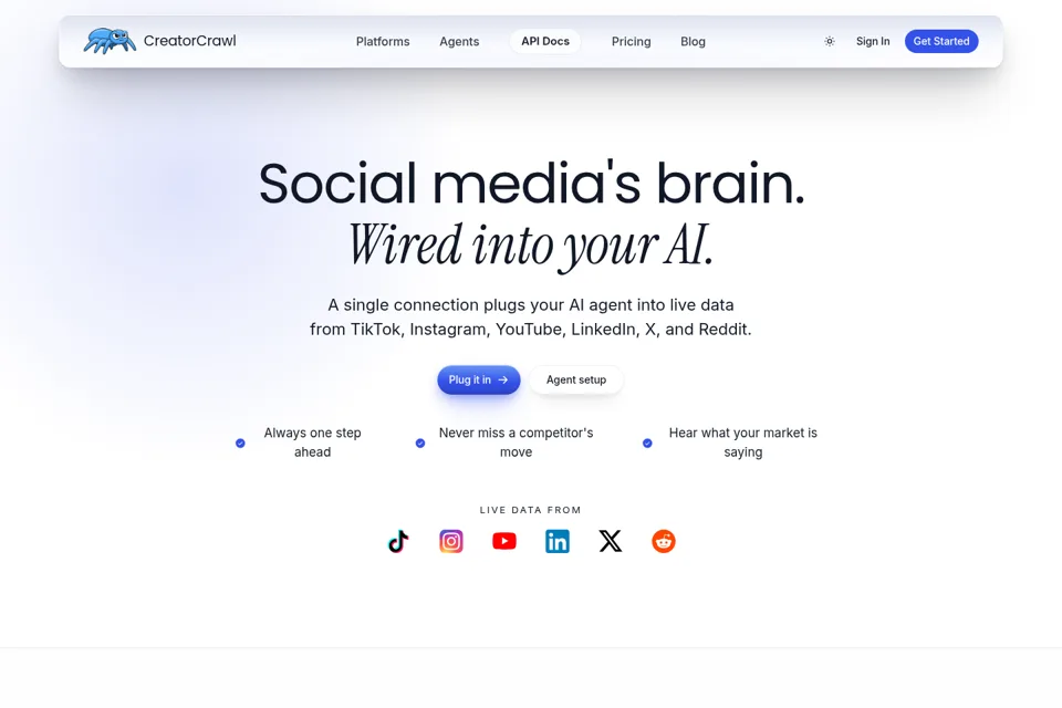 Aperçu de la landing page
