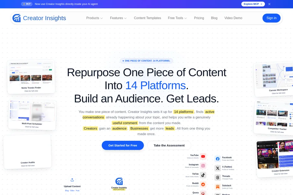 Aperçu de la landing page