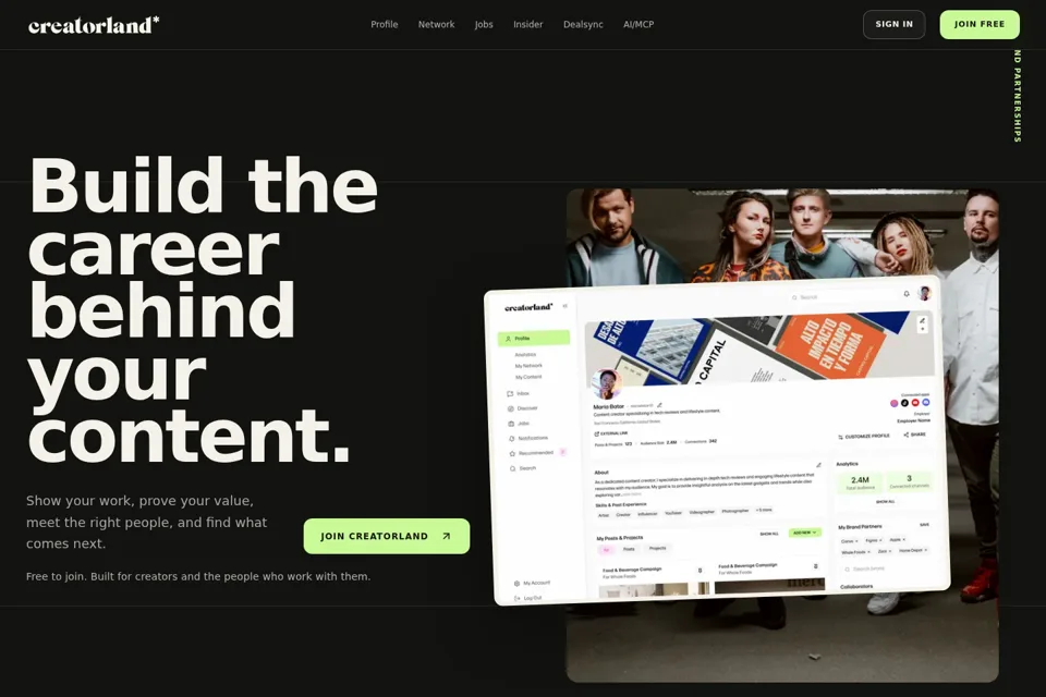 Aperçu de la landing page