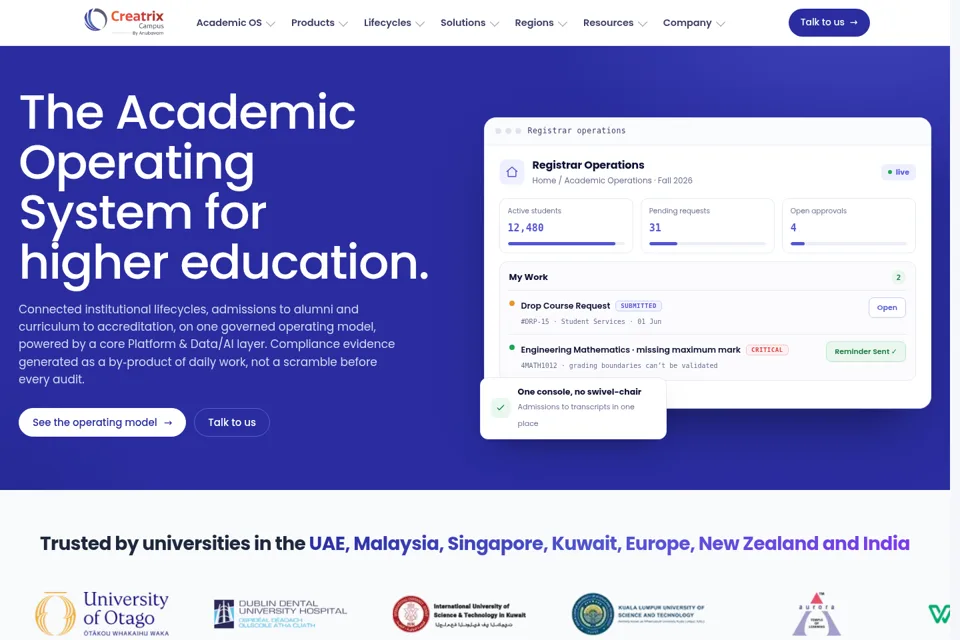 Aperçu de la landing page