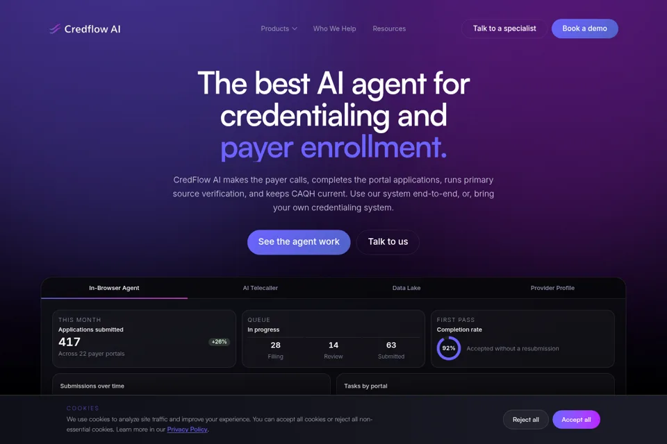 Aperçu de la landing page