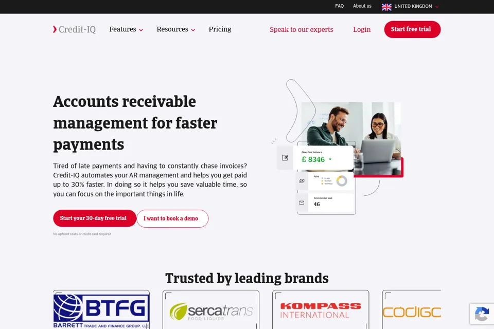 Aperçu de la landing page