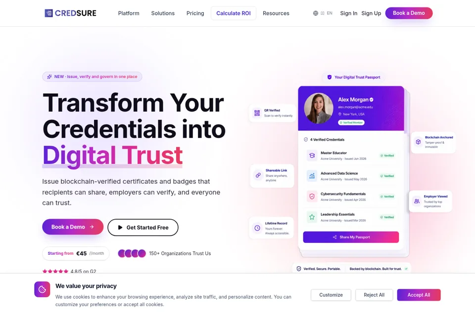 Aperçu de la landing page